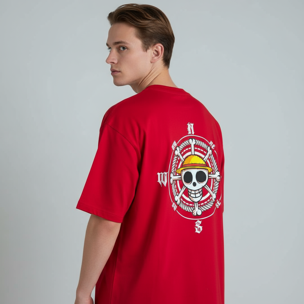 Sunset Compass Tee LavaRed