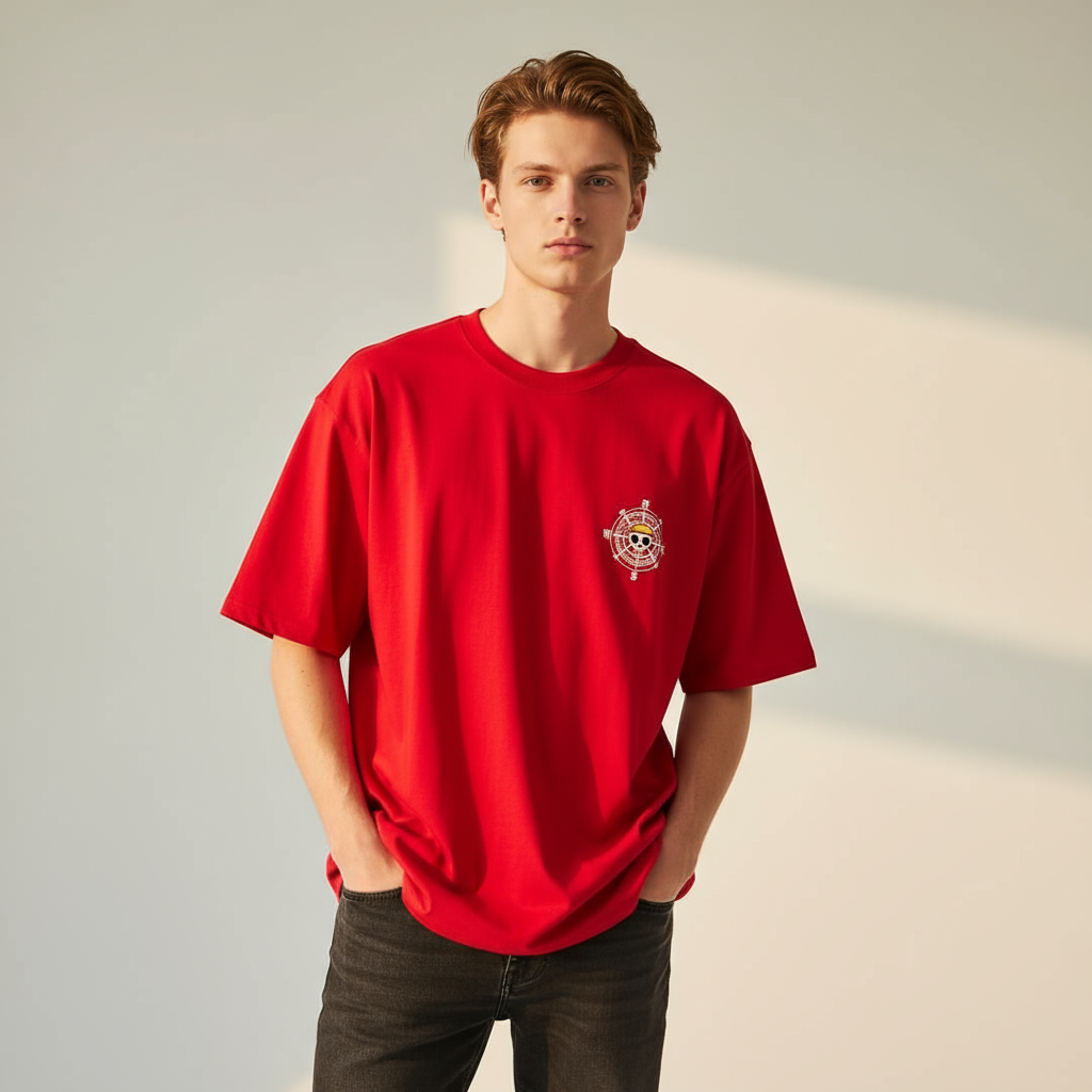 Sunset Compass Tee LavaRed