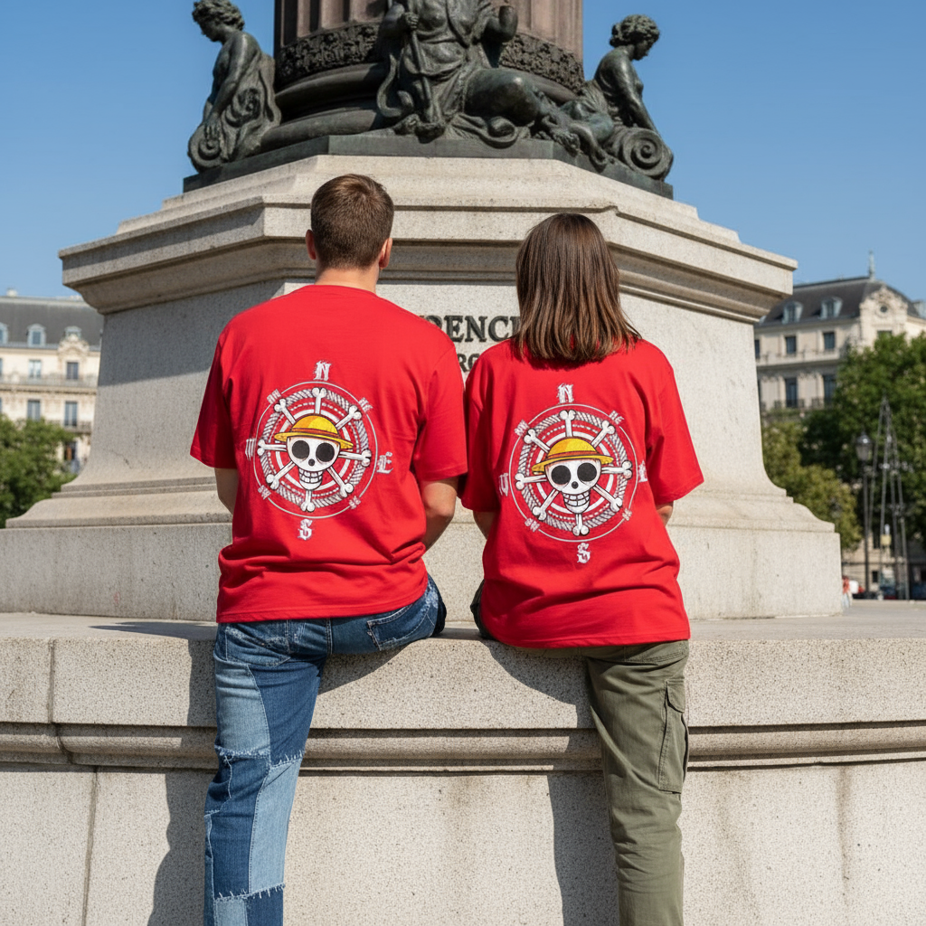 Sunset Compass Tee LavaRed