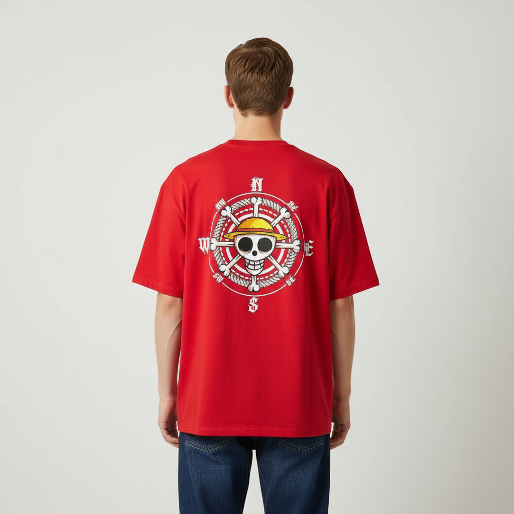 Sunset Compass Tee LavaRed